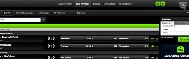 Livewetten-Angebot bei Mobilbet