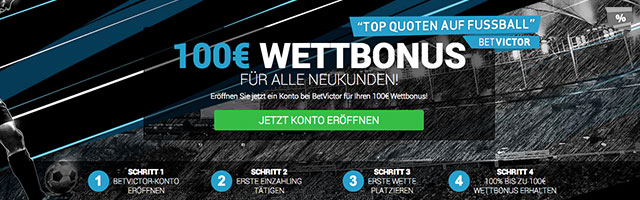 Anmelden und bis zu 100 € Wettbonus sichern!