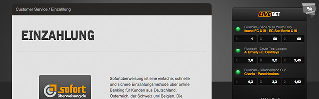 Viele diverse Zahlungsmethoden vorhanden