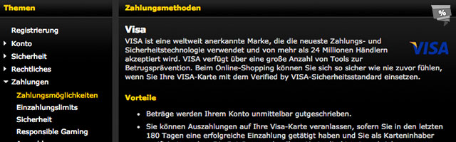 bwin bietet viele Varianten der Einzahlung, wie z.B. PayPal, paysafecard und Kreditkarte